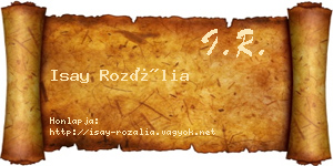 Isay Rozália névjegykártya